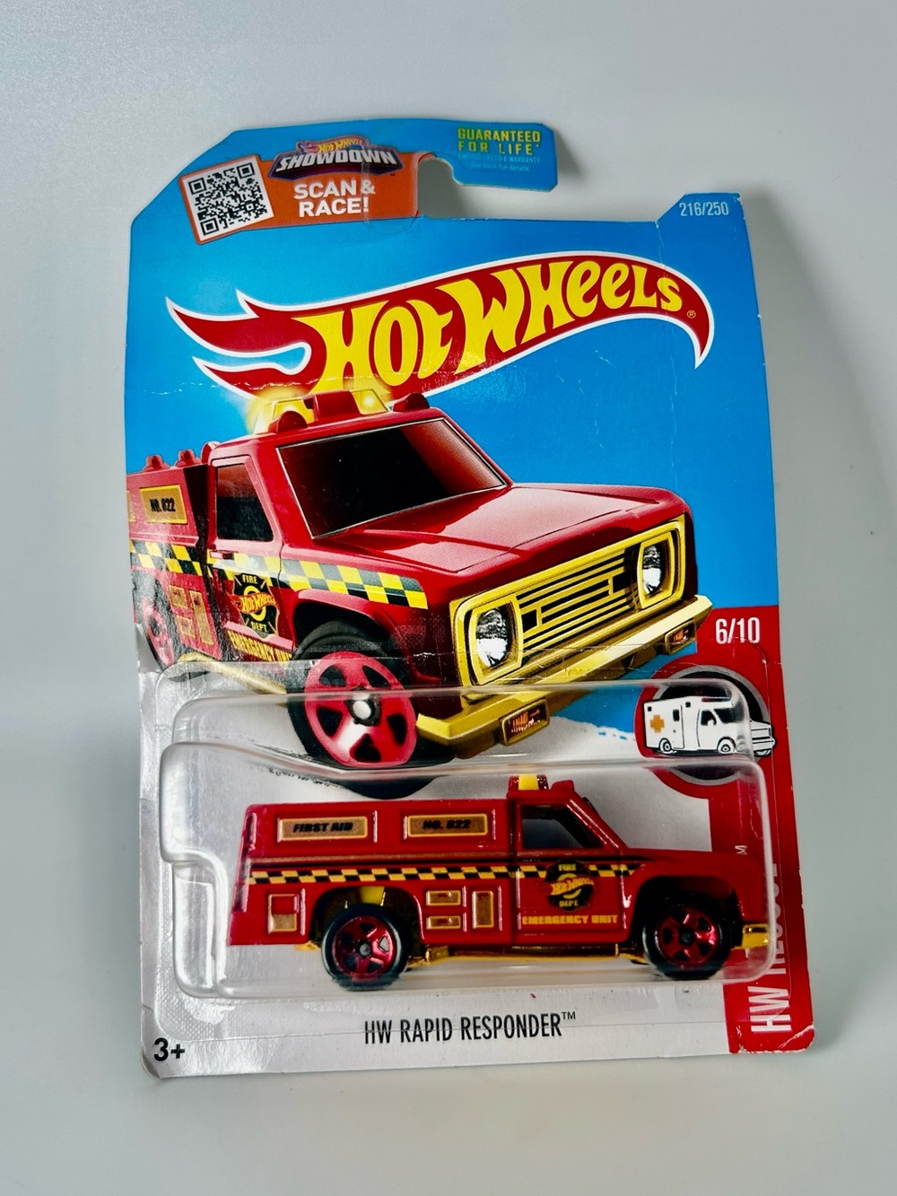 Hot Wheels HW Rescue HW Rapid Responder 6/10 Red 216/250 Red NEW 2016 Fire Truck